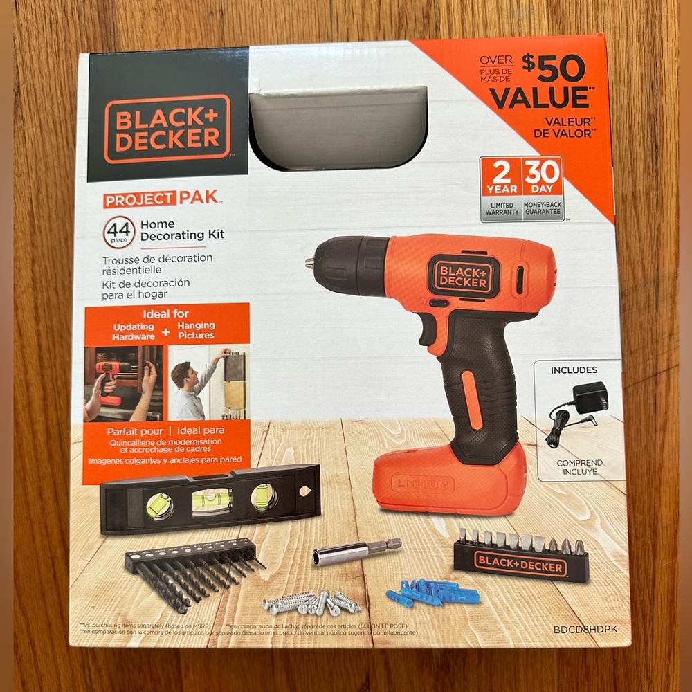 NIB Black + Decker Drill Project Pak